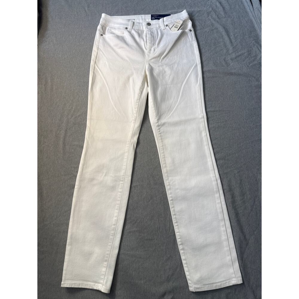Talbots Flawless High Rise Straight Leg Pants Size 4 White 30” Inseam Women's